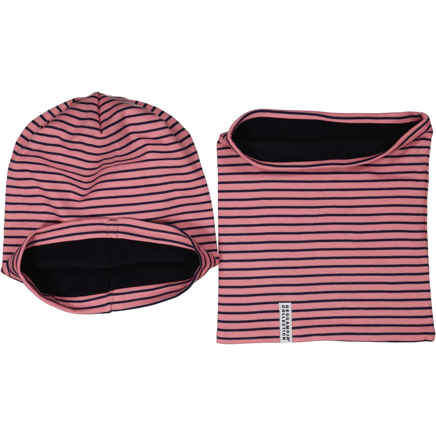 Geggamoja Set Beanie/Schal Fleece Pink/Nv