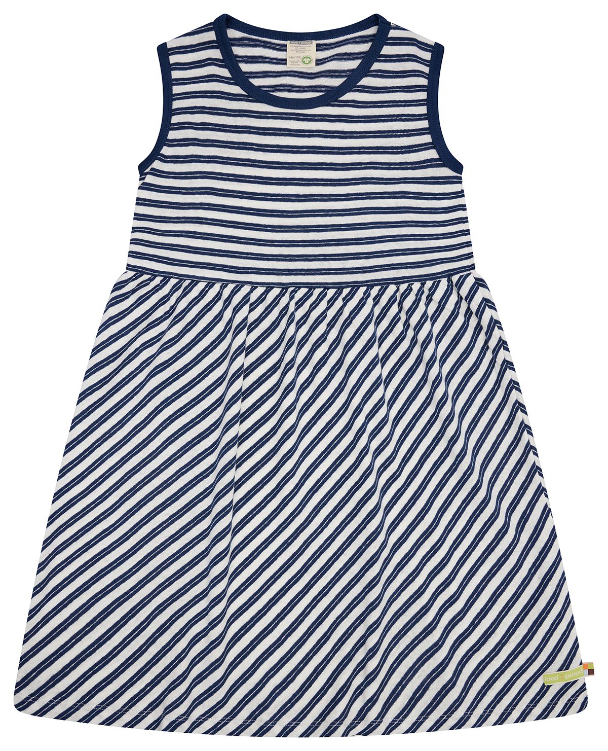 Loud + Proud Leinenkleid gestreift Ultramarin