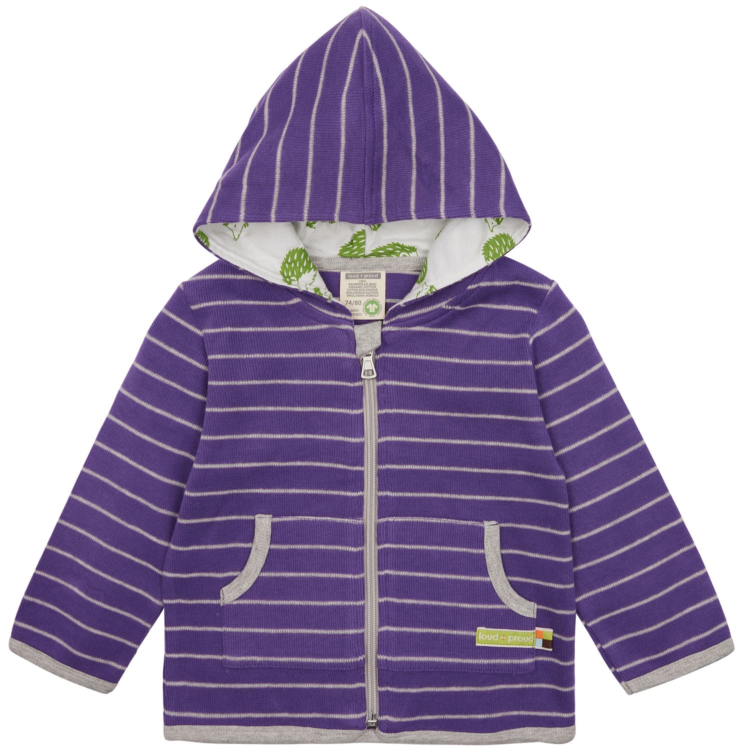 Loud + Proud Jacke Interlock gestreift violett