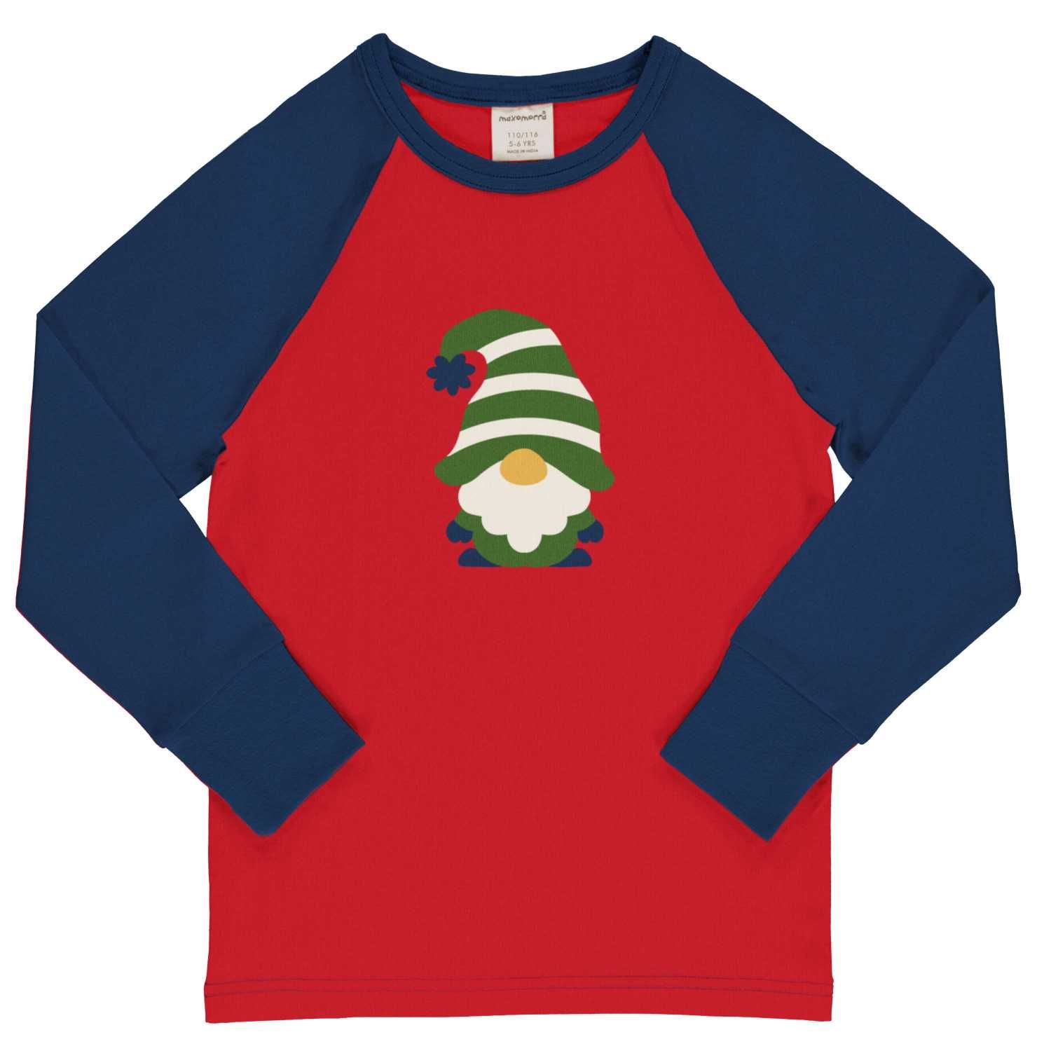 Maxomorra Top LS  Raglan Swedish Santa