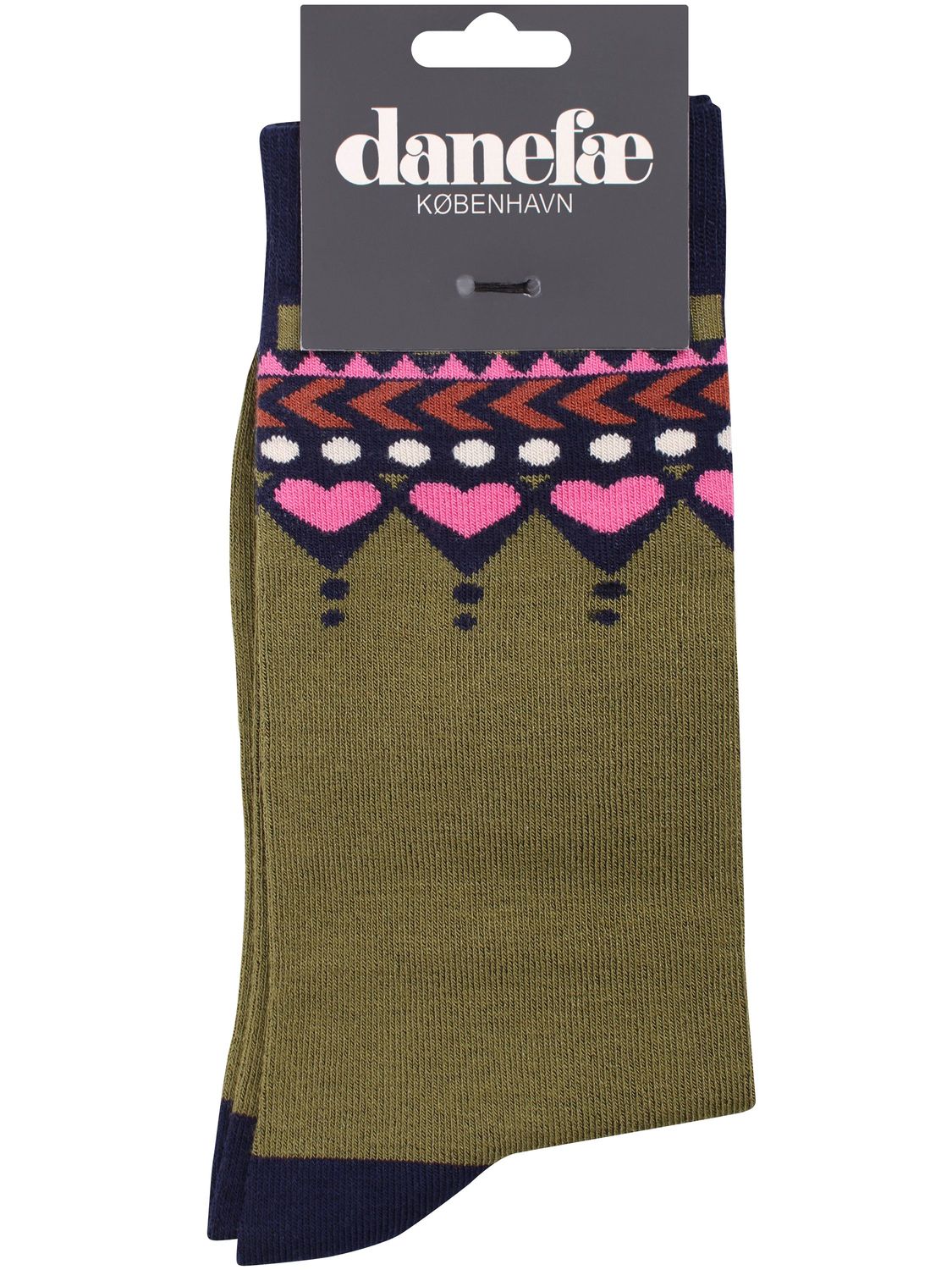 Danefae Socken Walk with me Jacquard Olive