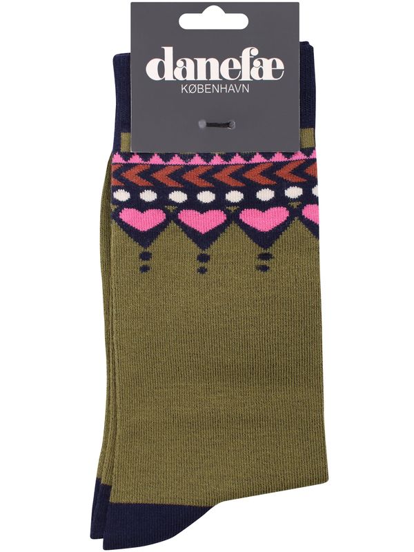 Danefae Socken Walk with me Jacquard Olive