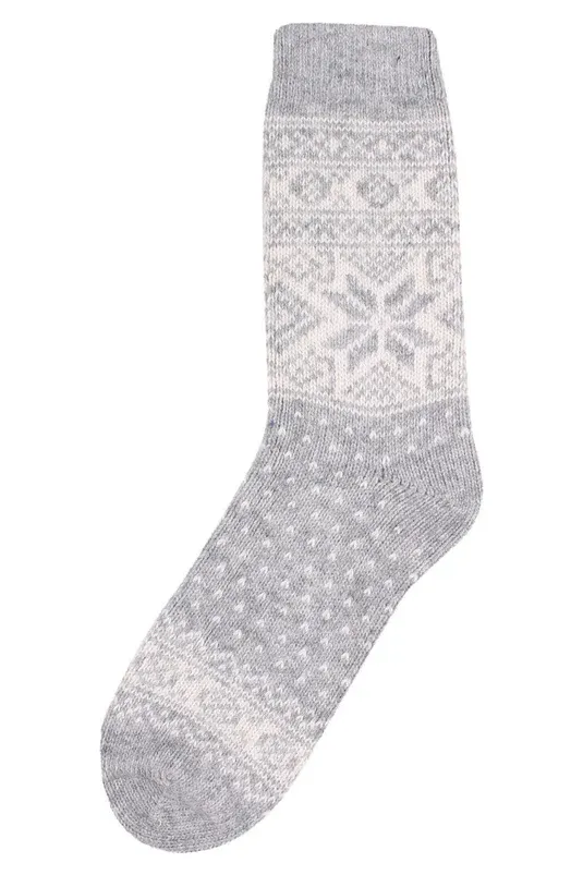 Danefae Warm Wool Socks White/Grey
