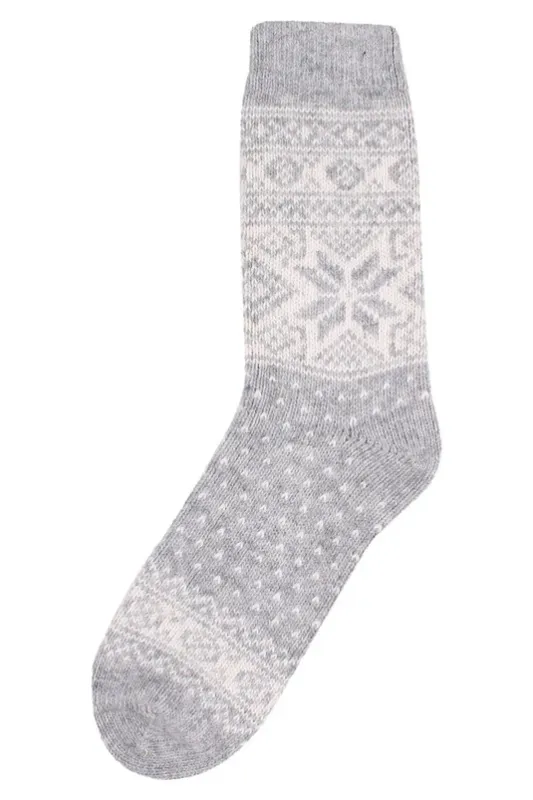 Danefae Warm Wool Socks White/Grey