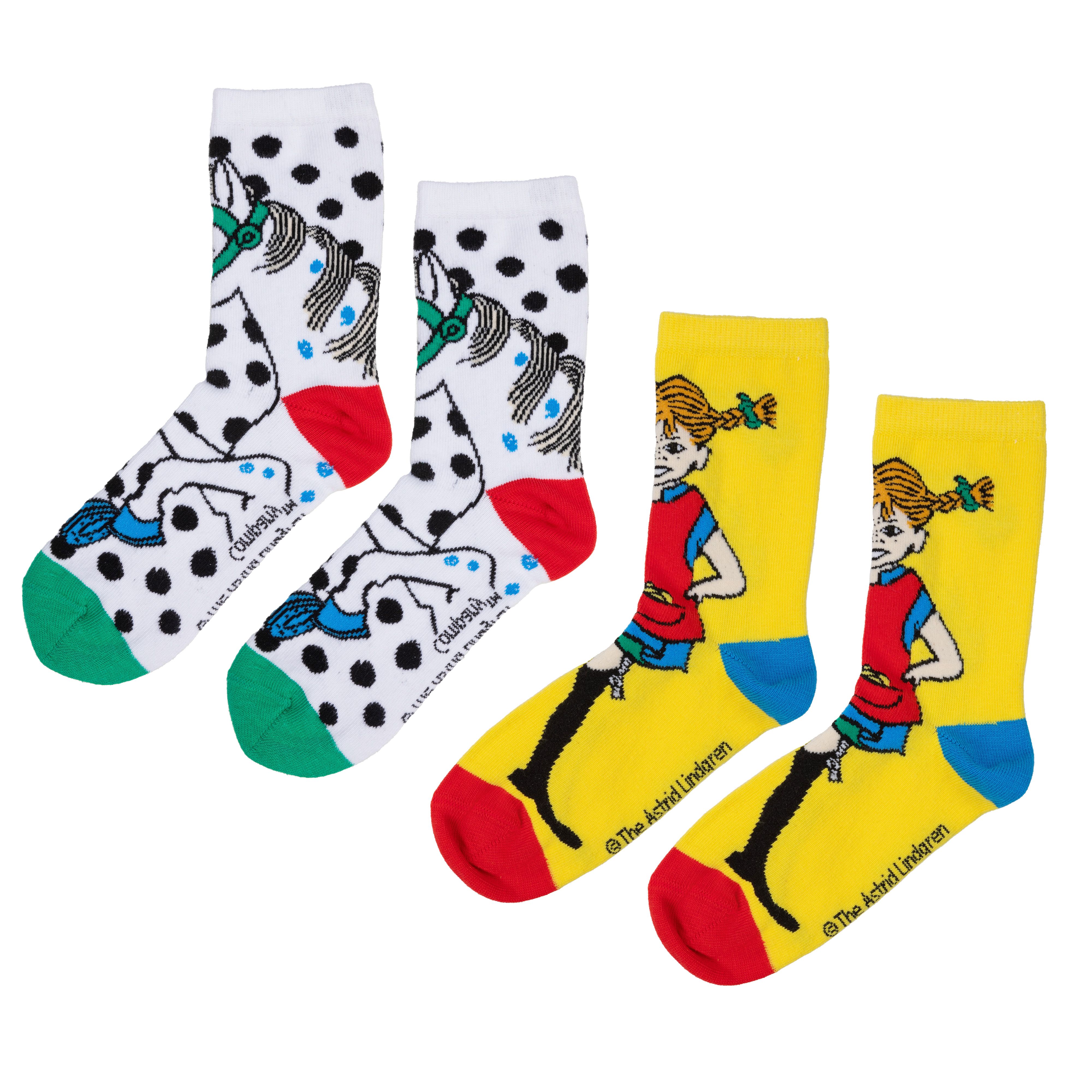Pippi Longstocking by Martinex Socks 2-Pack Yellow/White