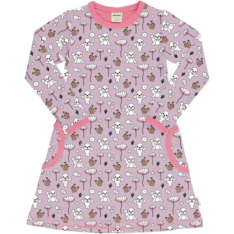 Meyadey by Maxomorra Dress LS Coral & Seal Meyadey by Maxomorra Dress LS Coral & Seal