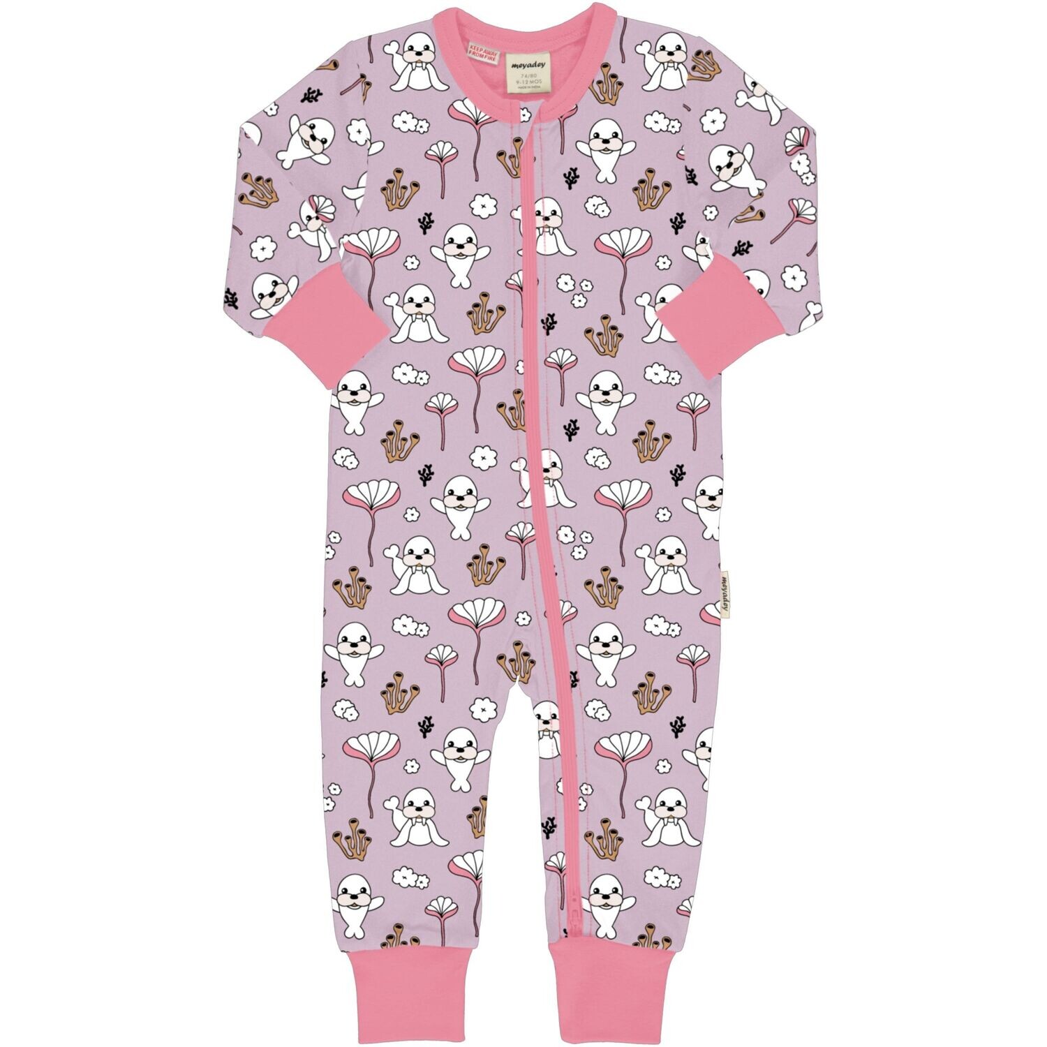 Meyadey by Maxomorra Rompersuit LS Coral & Seal *SALE*