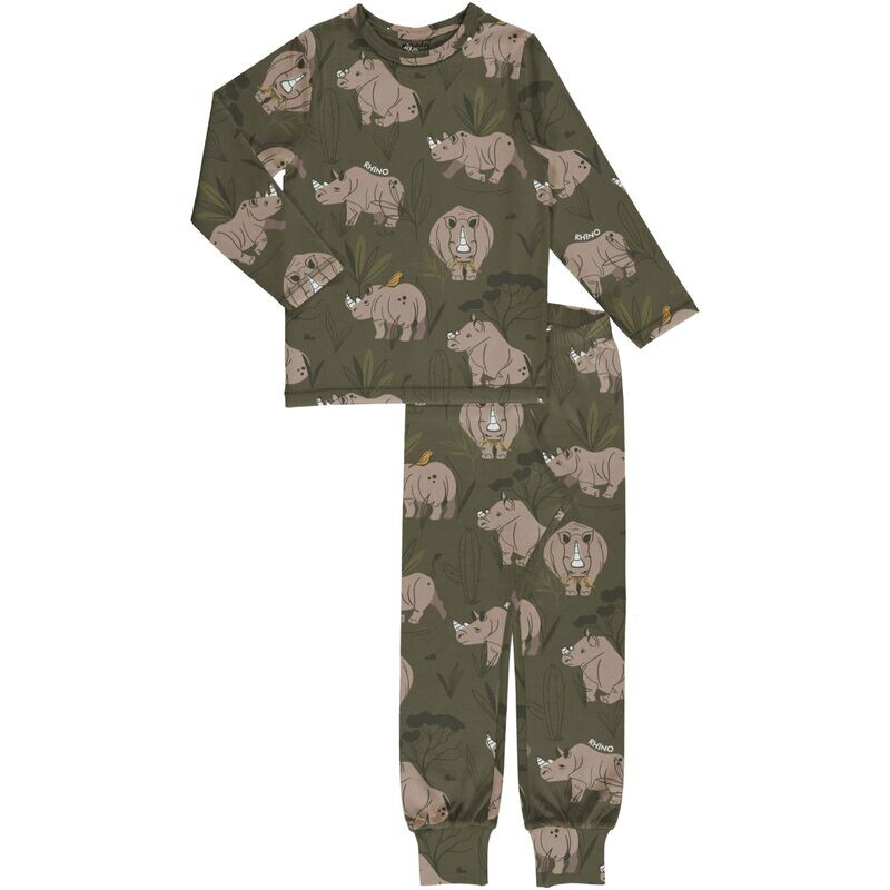Meyadey by Maxomorra Pyjama Set LS Rhino