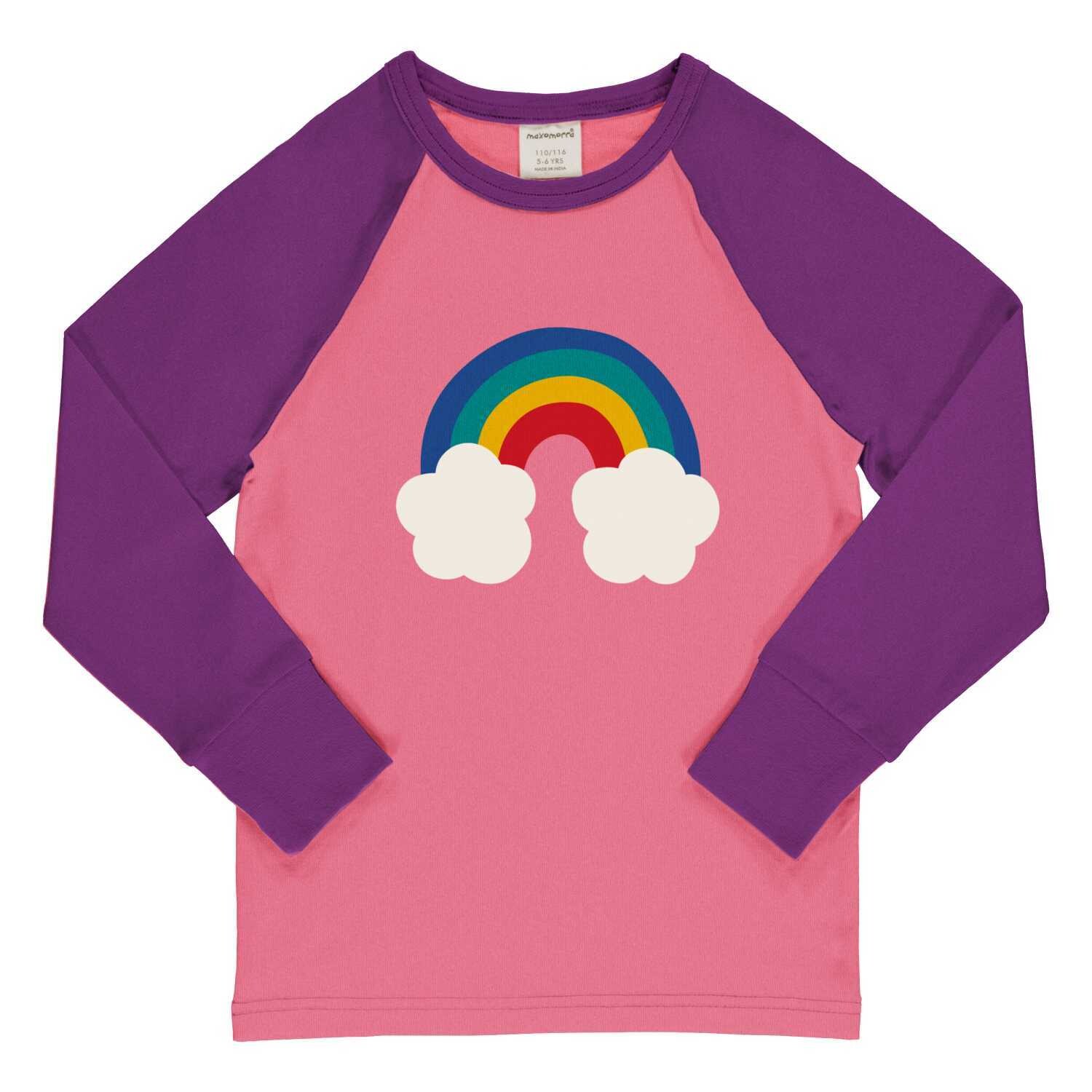 Maxomorra Top LS  Raglan Rainbow