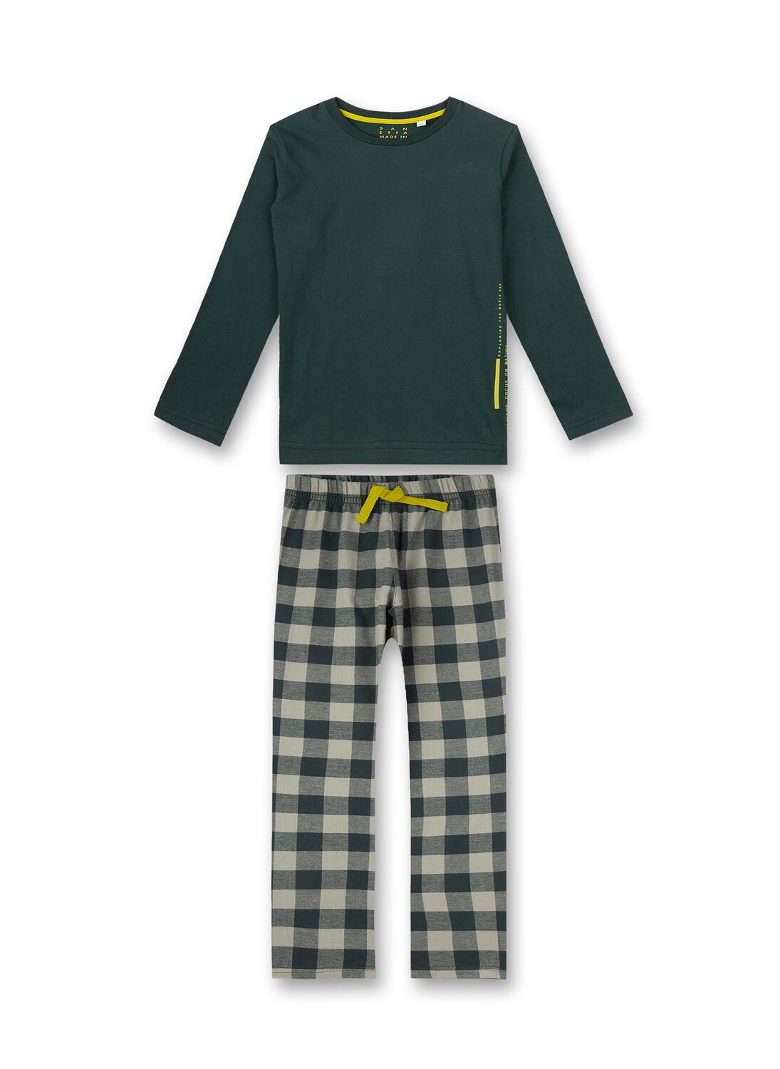 Sanetta Pyjama Long Karo Green Sanetta Pyjama Long Karo Green