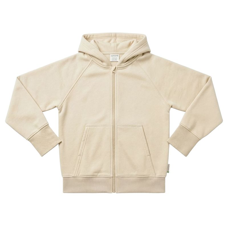 Maxomorra Hoodie Zipper Sweat Solid Creme