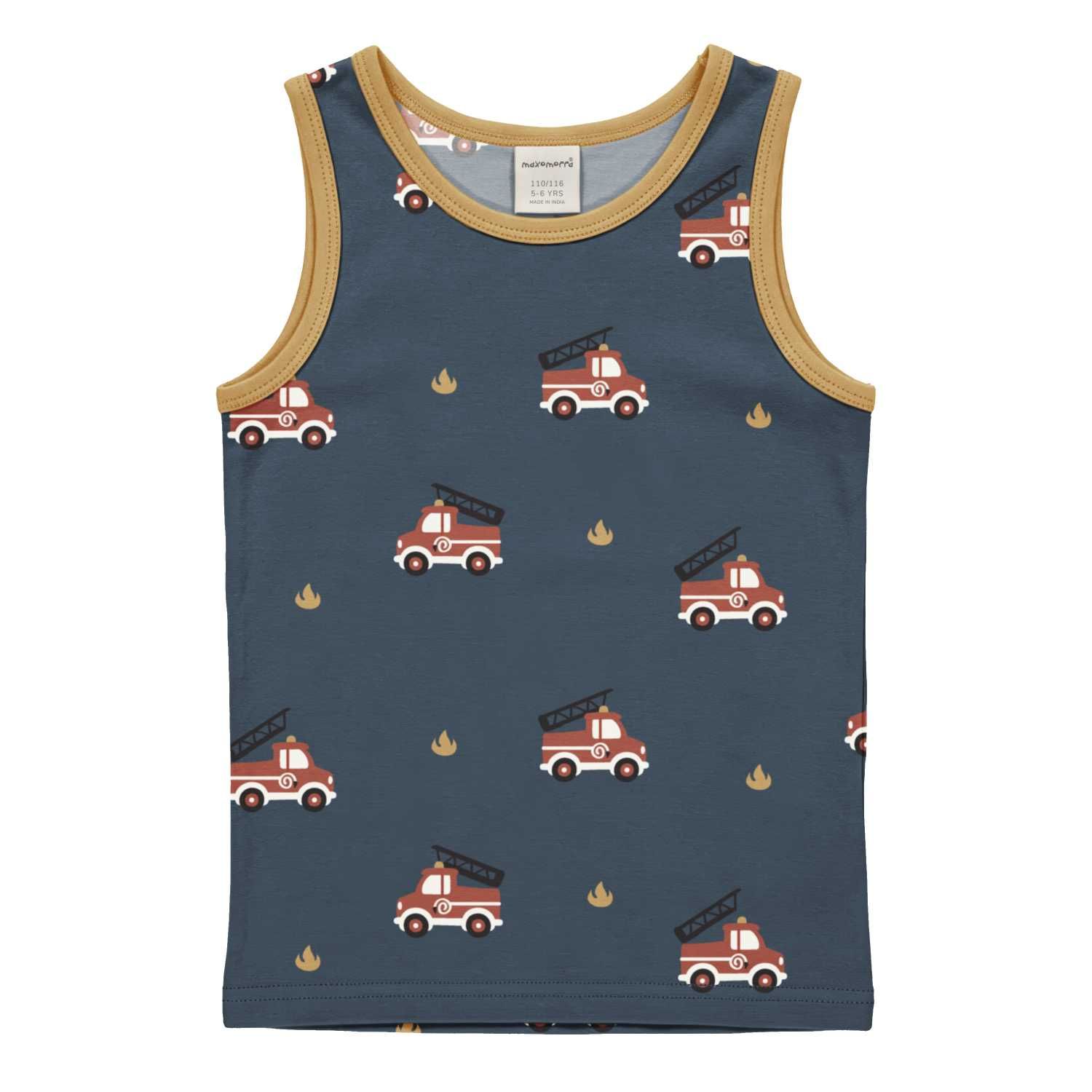 Maxomorra Tanktop Fire Truck Blue