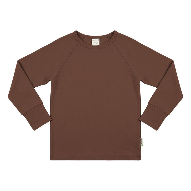 Maxomorra Top LS Raglan Solid Braun