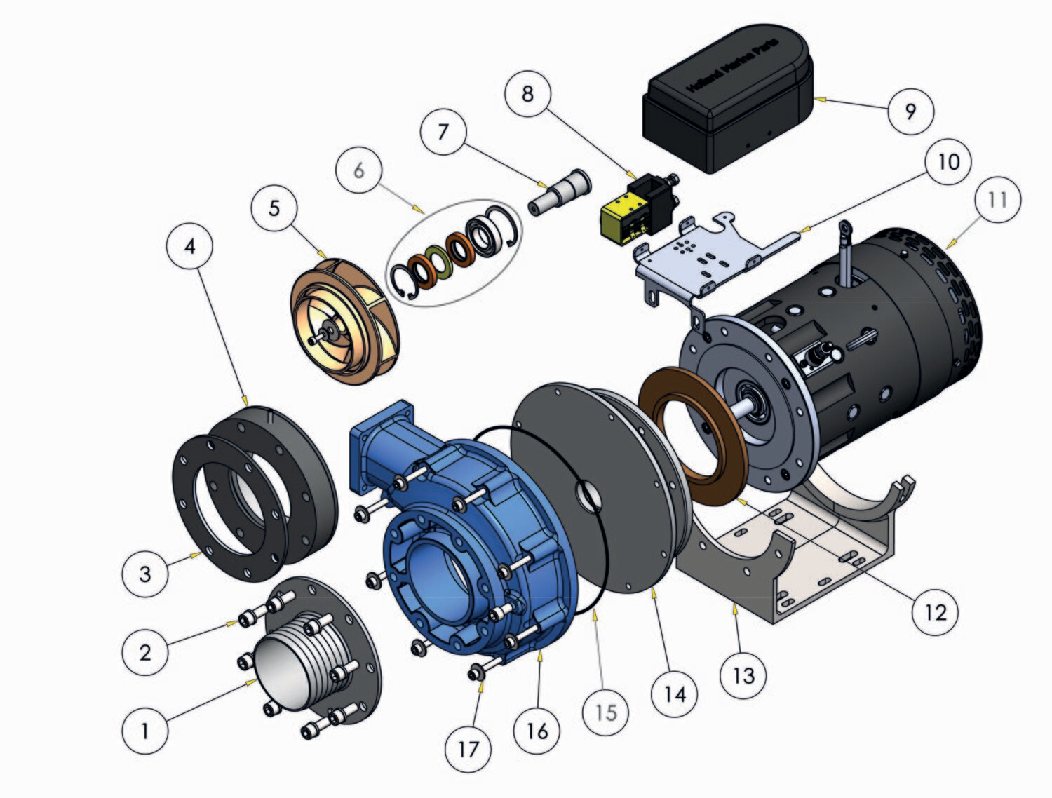 JT90 Horizontal - Exploded view