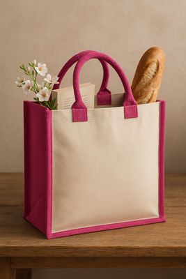 Shopper van jute en katoen