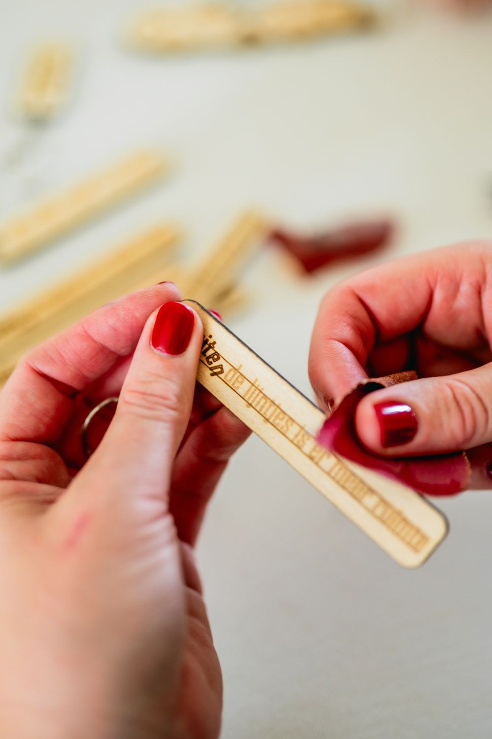 Houten sleutelhanger