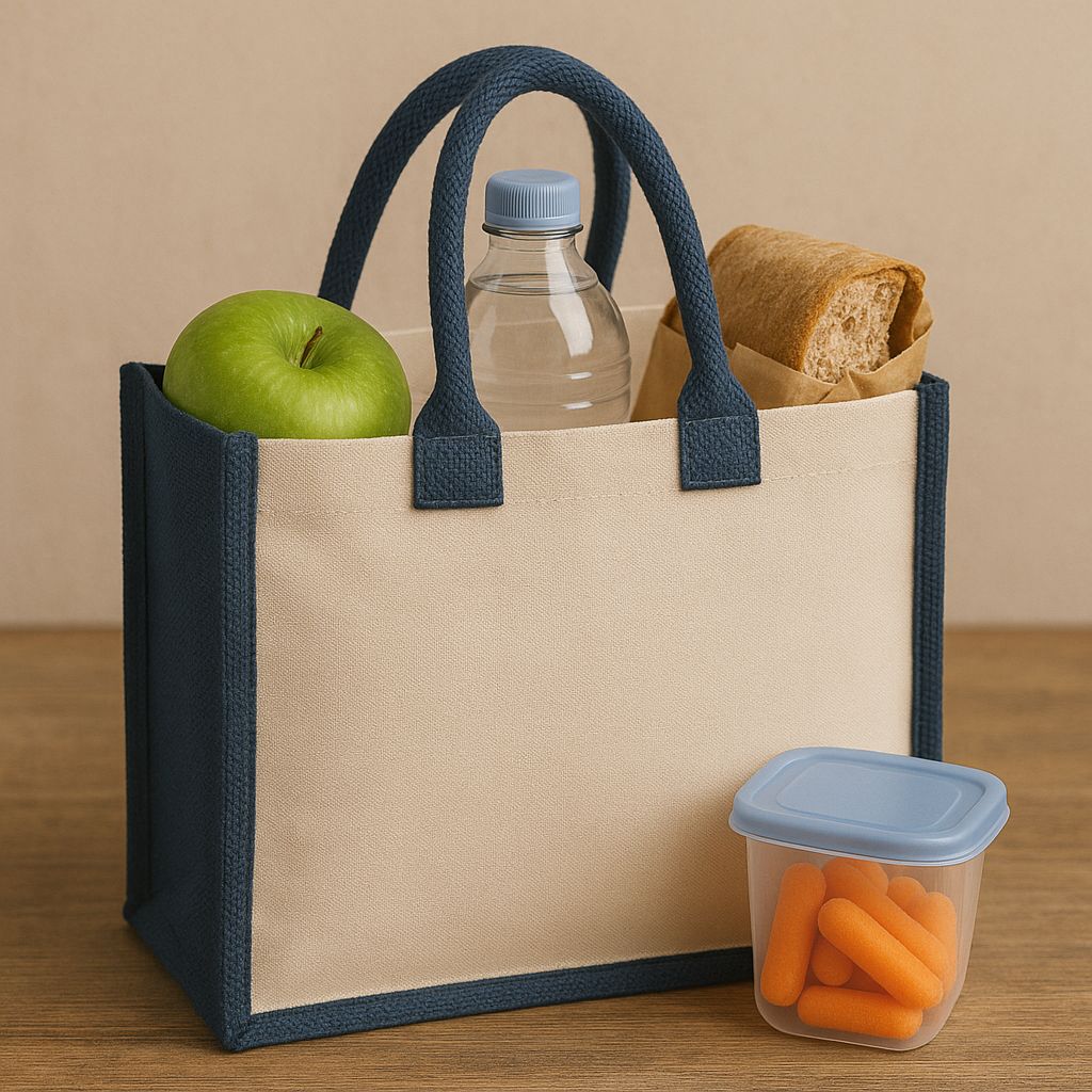 Shopper van jute en katoen