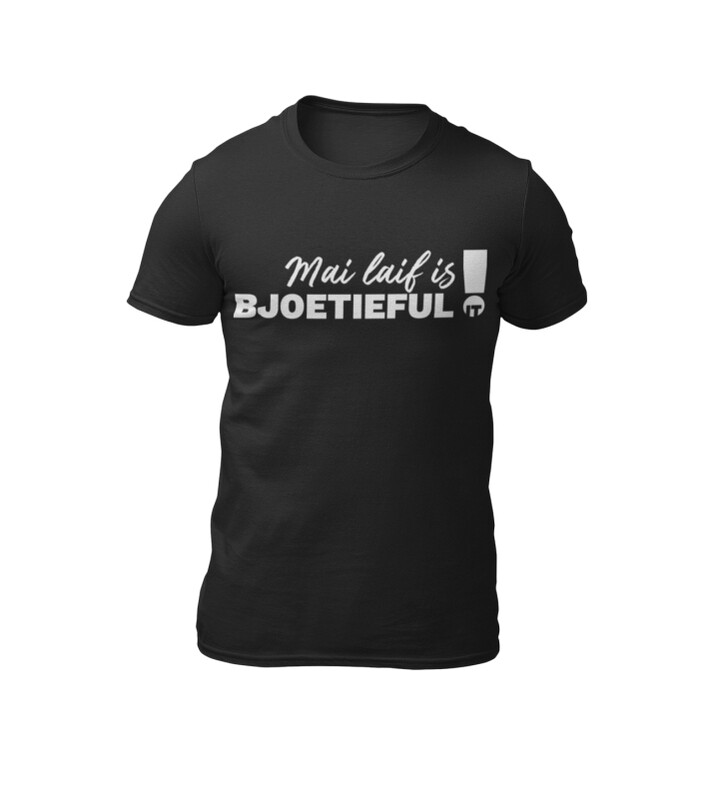 T-shirt T-shirt "mai laif is bjoetiful"