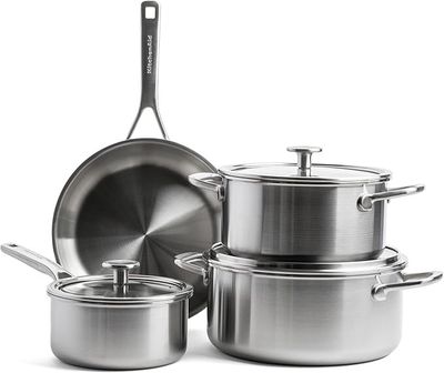 Kitchenaid Multi Ply Stainless Steel 7 Piece Set