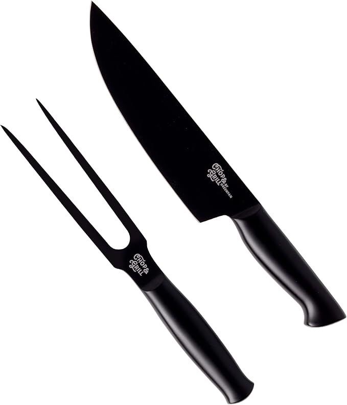GREENPAN 2-piece Chef’s Knife 20cm &amp; Carving Fork 14cm Set Chop &amp; Grill