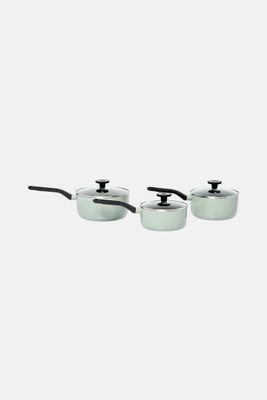 Berghoff 3-pc saucepan set leo sage