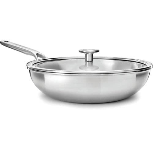 Kitchenaid Multi Ply Stainless Steel Wok With Glass Lid 28cm