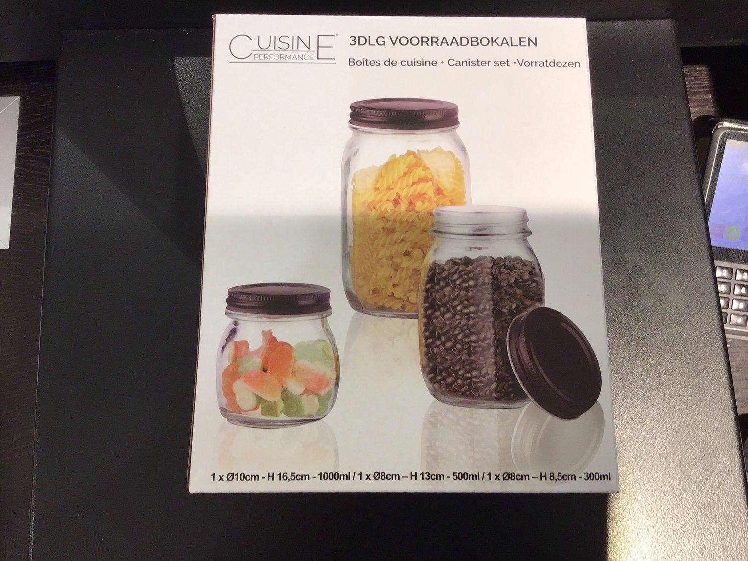 Cuisine Performance 3 delige voorraadbokalen set