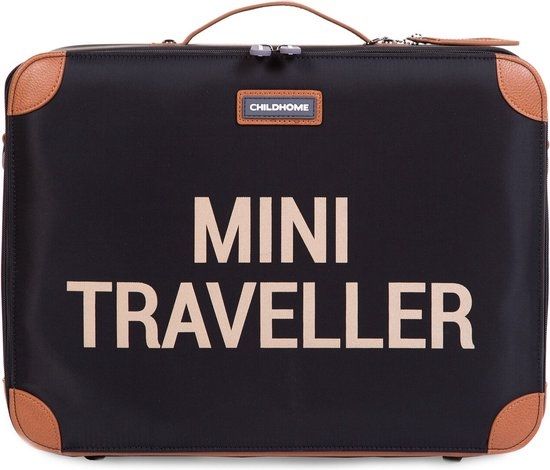 Childhome Mini Traveller Kids Suitcase Black &amp; Gold