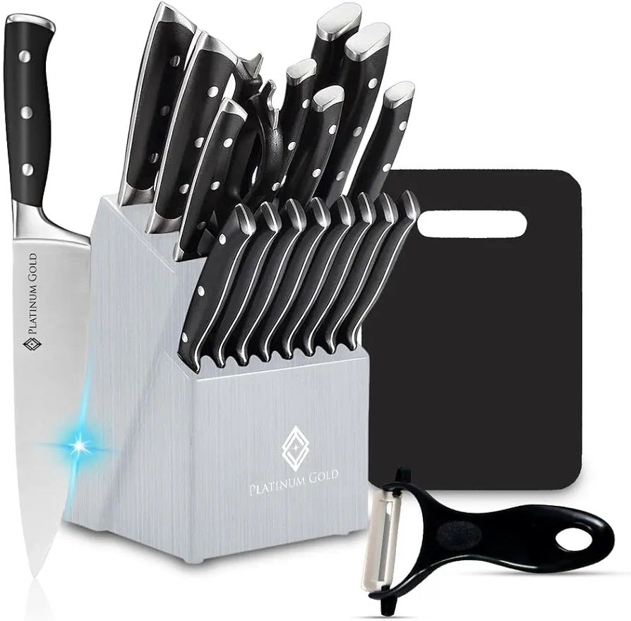 Platinum gold 20-piece kitchen knife set