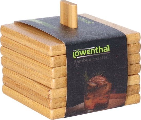 Löwenthal onderzetters bamboe 8 cm set van 6  