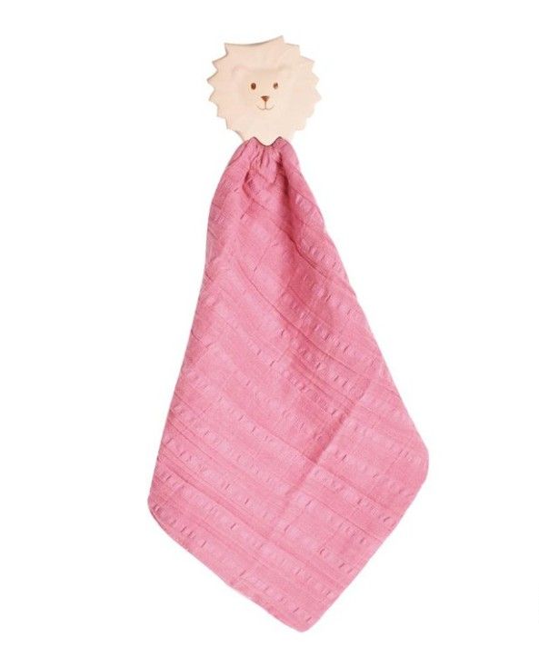 Tikiri Safari: KNUFFELDOEKJE donkerroze - LEEUW