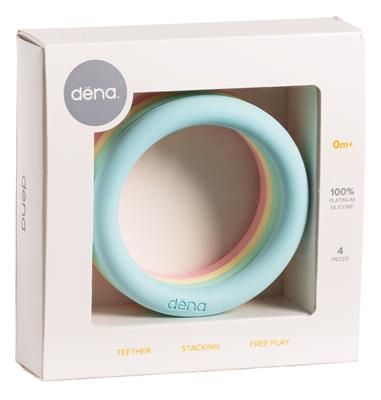 Dëna Pastel: RINGEN 4x, in silicone, in doos, 0m+