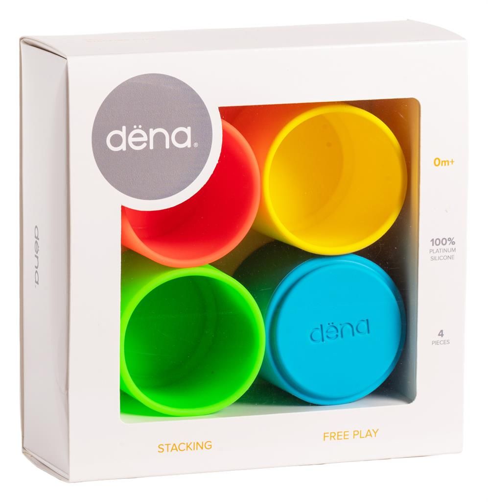 Dëna Neon: STAPELBEKERS 4x, in silicone, in doos,