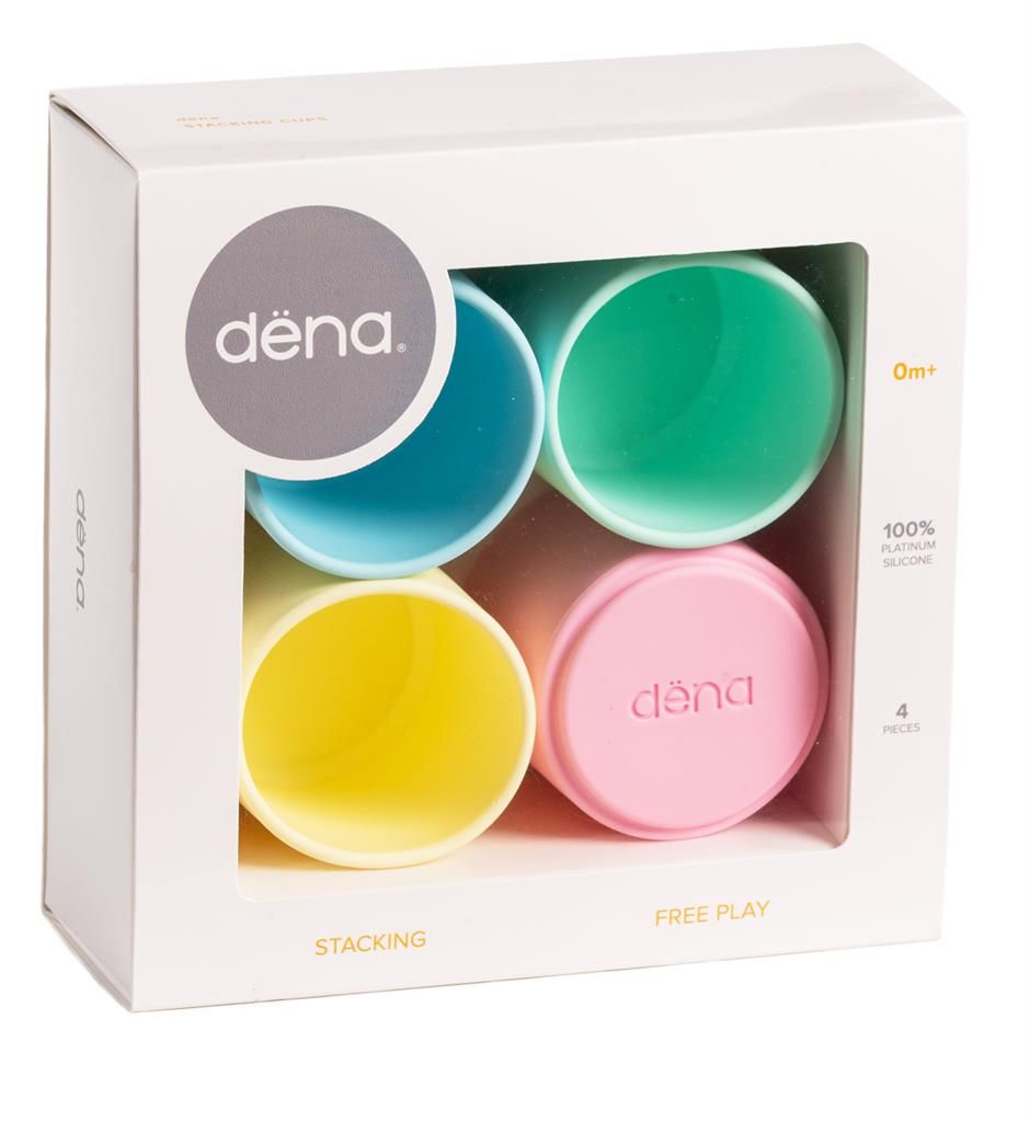 Dëna Pastel: STAPELBEKERS 4x, in silicone, in doos
