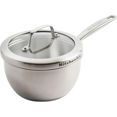 Kitchenaid chef’s pan with glass lid 18cm 2L