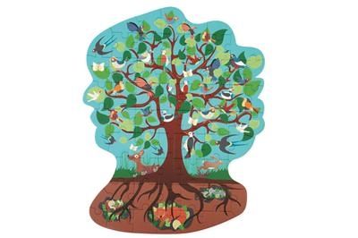 Scratch Puzzel 58pcs: CONTOUR PUZZEL/VOGELBOOM 48x60cm