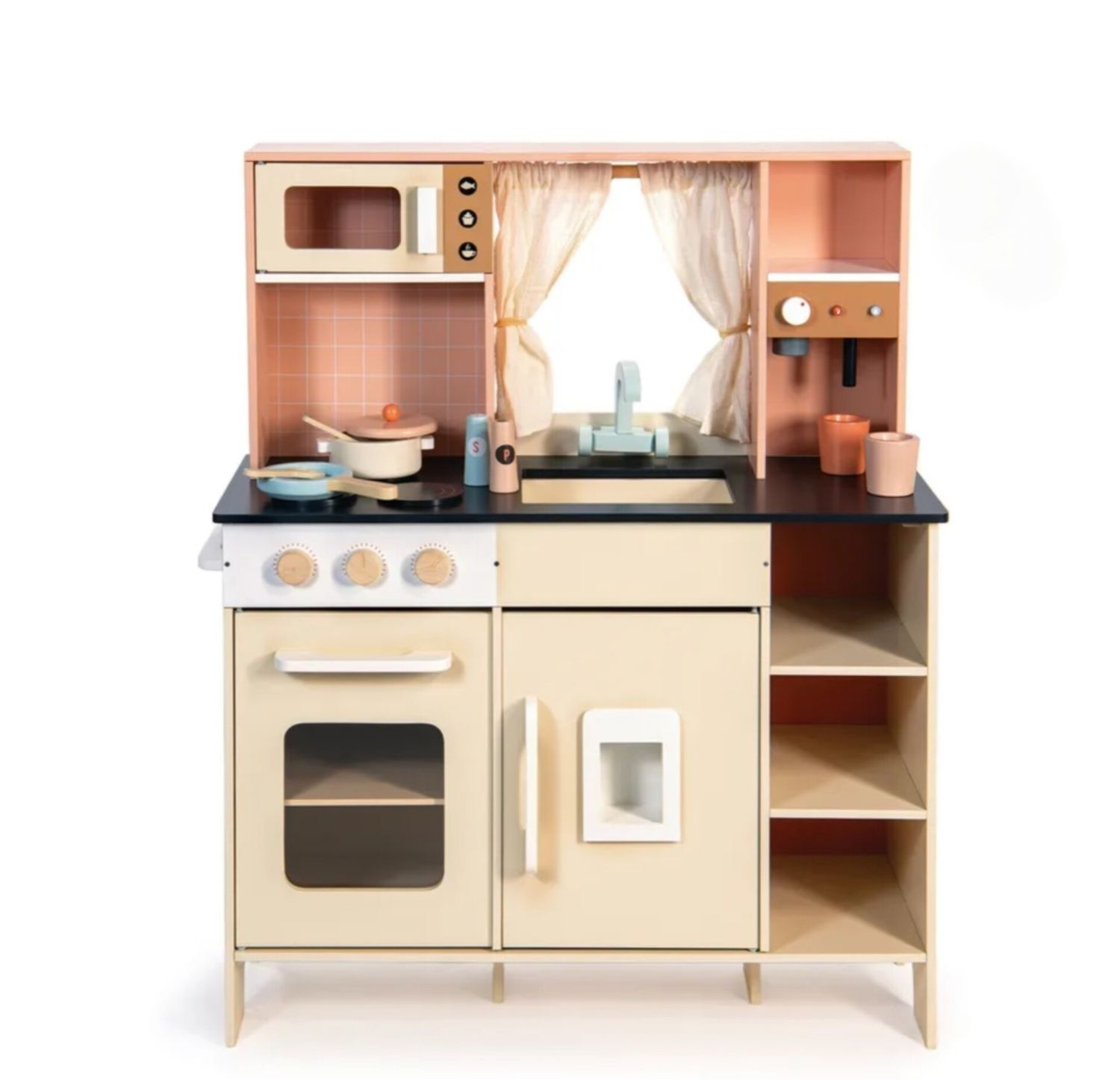 Mentari Keukentje: SPEELKEUKEN crèmekleurig 77,70x32,5x91,4cm