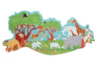 Scratch Puzzel 60pcs: CONTOUR PUZZEL/SAFARI 58,15x28,95cm