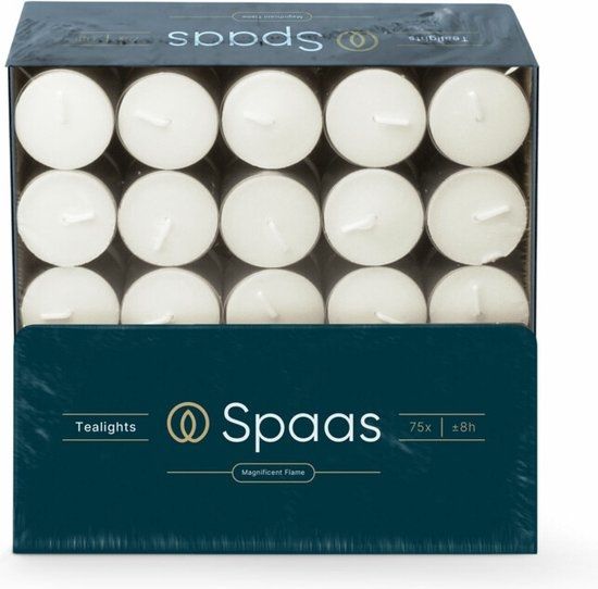 Spaas theelichtjes 75 stuks 8h