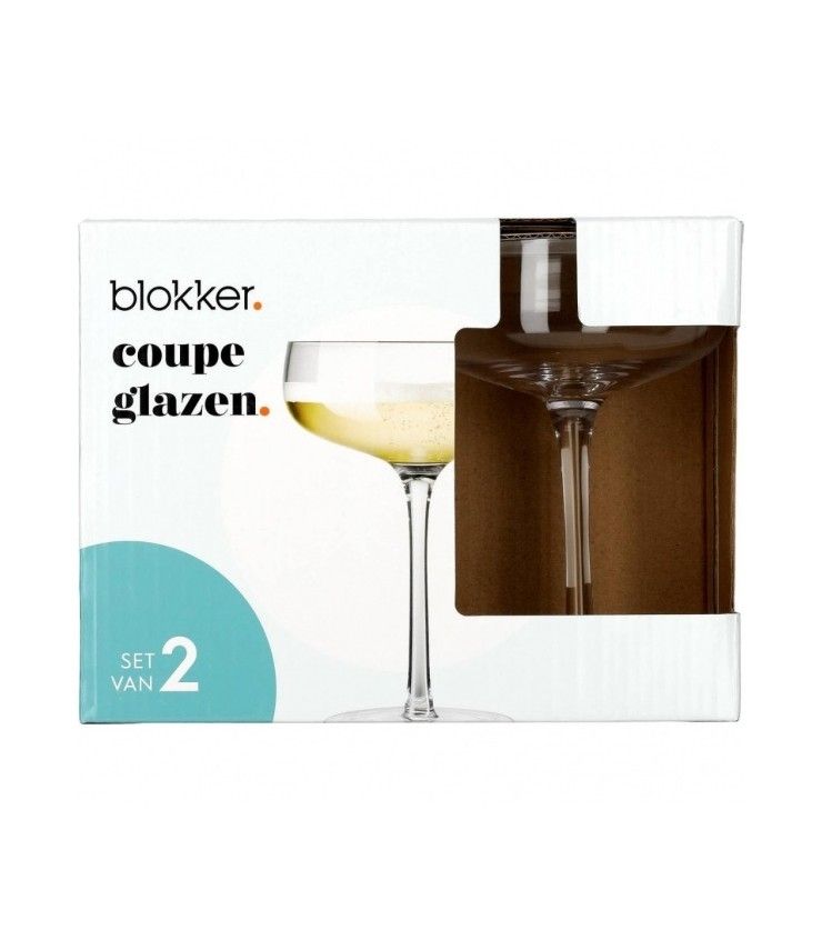 Blokker coupe glazen 25cl set van 2