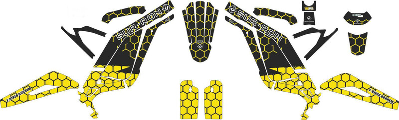 Stickerset deluxe SUR-RON LBX Honingraat Geel