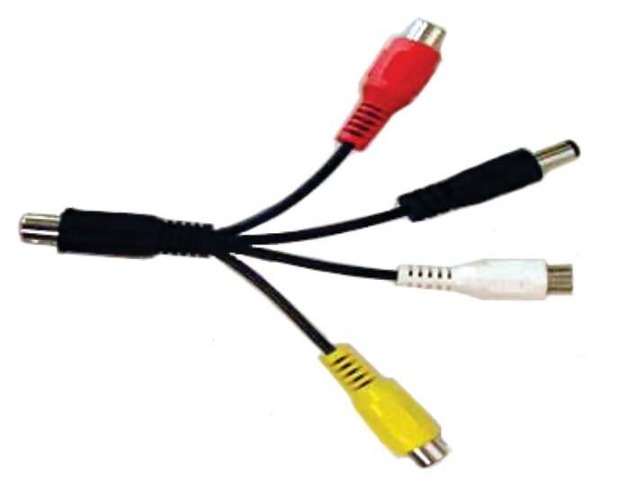 RCA: Câble 4 pin mini din > 3 x RCA femme input + power out