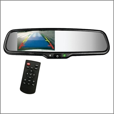 M1100B: Mirror monitor 4.3" (12 V) - 1 camera input - integrated dashcam