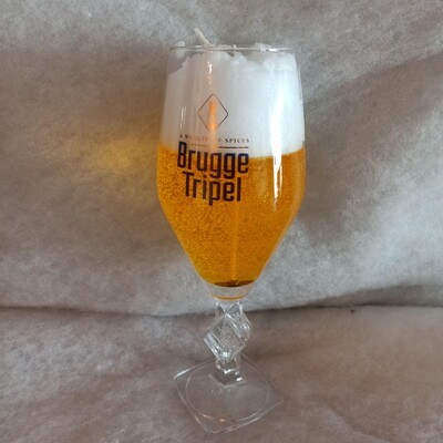 Brugge tripel kaars glas op voet