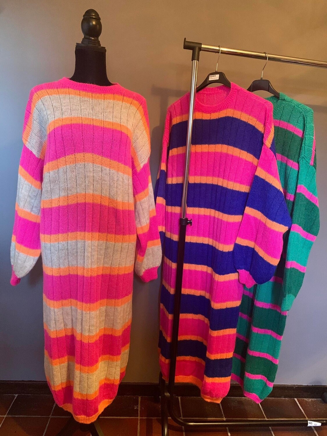 Gestreepte lange jurk