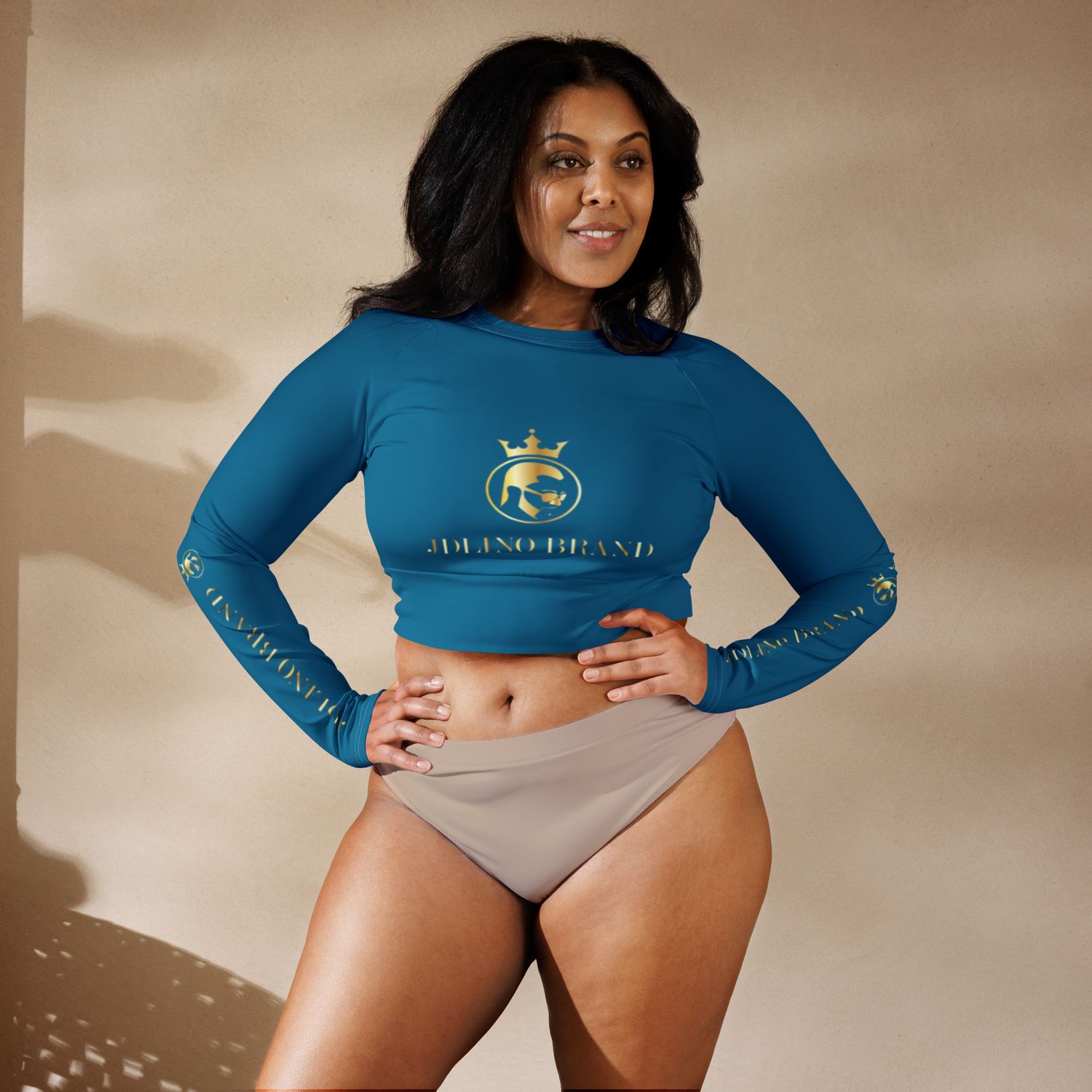Jdlino Brand B/G Recycled long-sleeve crop top