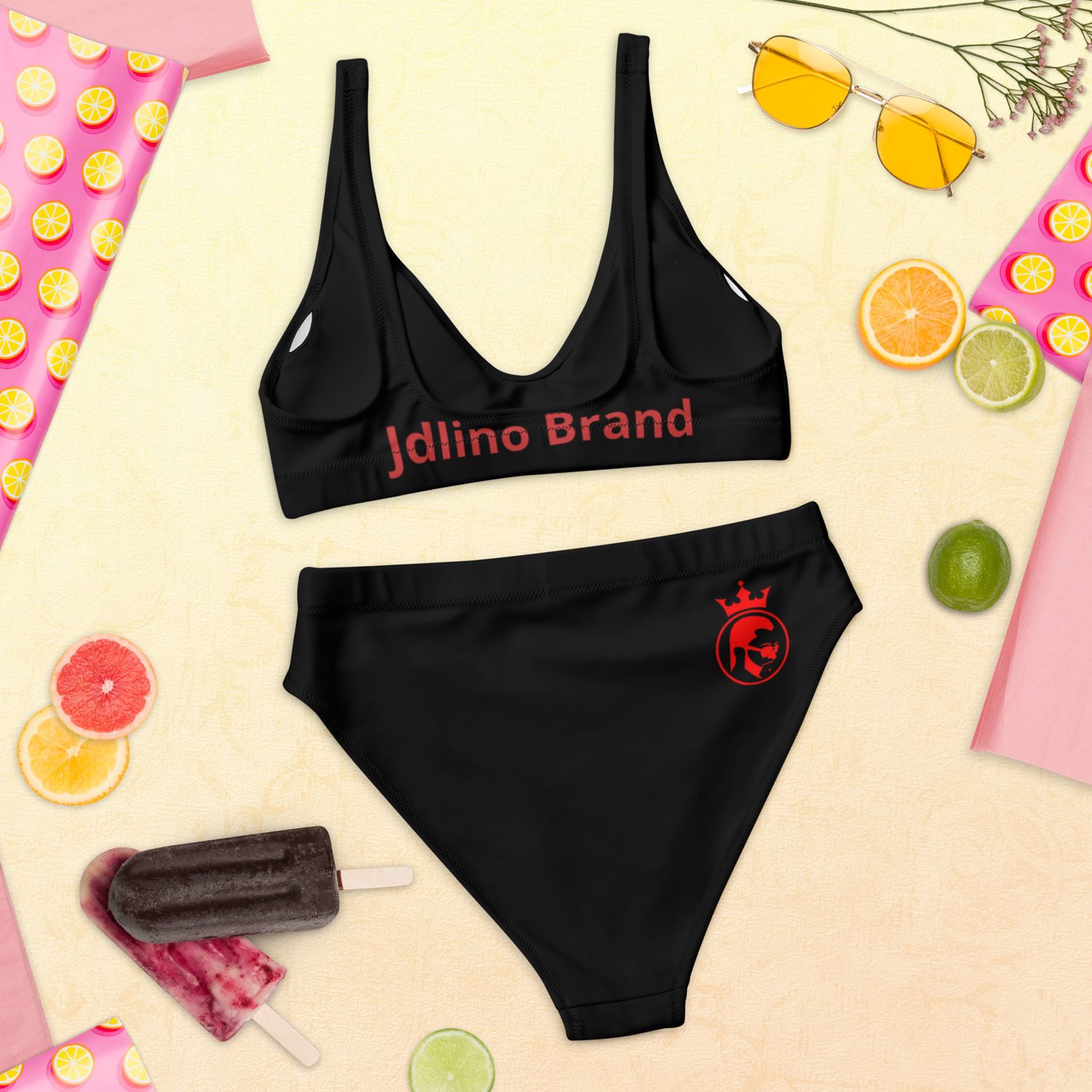 Jdlino Brand B/R cled high-waisted bikini