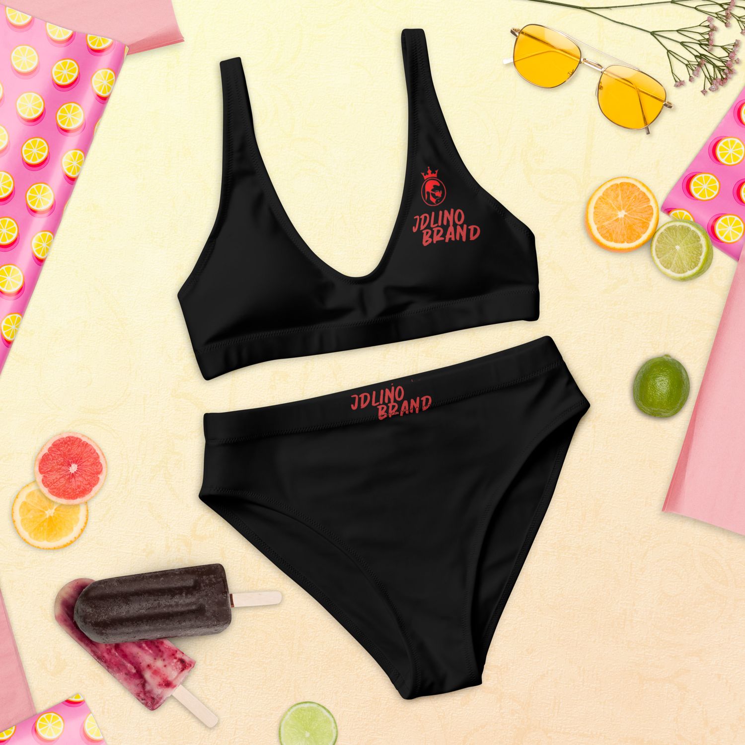 Jdlino Brand B/R cled high-waisted bikini