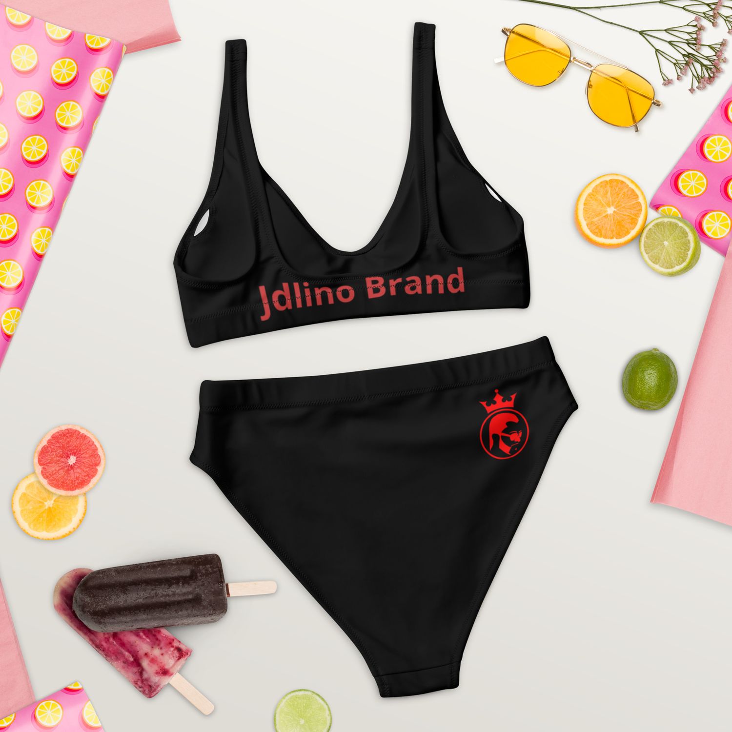 Jdlino Brand B/R cled high-waisted bikini