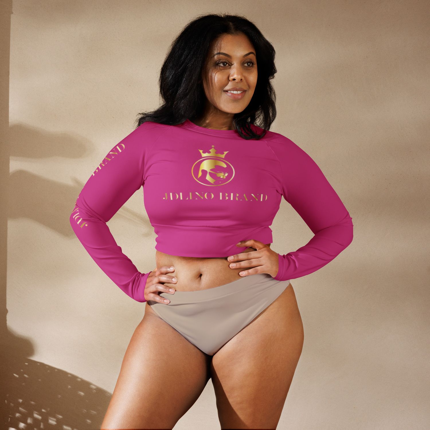 Jdlino Brand P/G Recycled long-sleeve crop top